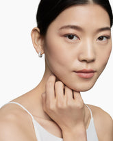 DY Mercer® Micro Hoop Earrings in Sterling Silver with Diamonds, 13.5mm